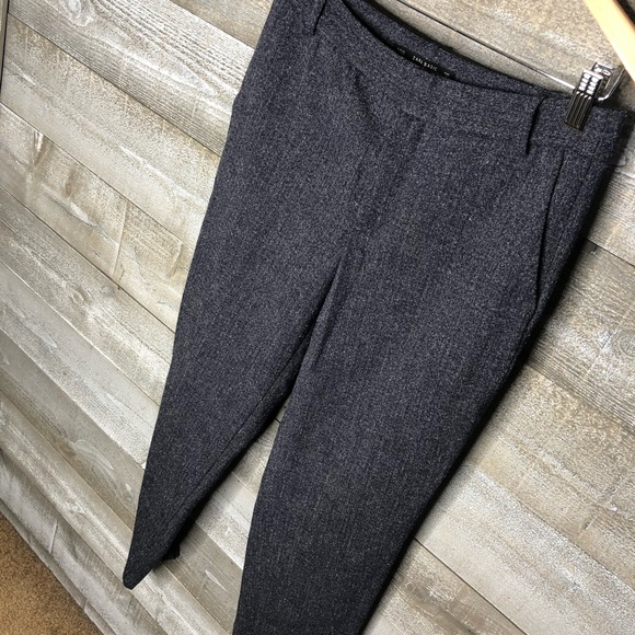 Zara navy tweed office career work pants - Picture 3 of 4